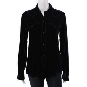 Ralph Lauren Blue Label Women Button-Up Rayon Blue Long Sleeve Size 4
